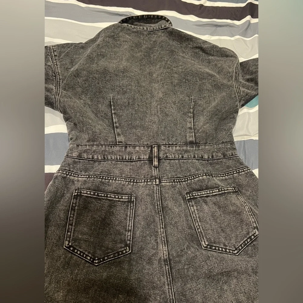 BIG SALE(3 for $50)- Stylish Black Denim Jumpsuit - Picture 5 of 5